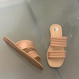 Seychelles Tan Slide Sandals – Size 8 – Flat Minimalist Summer Slides NEW
